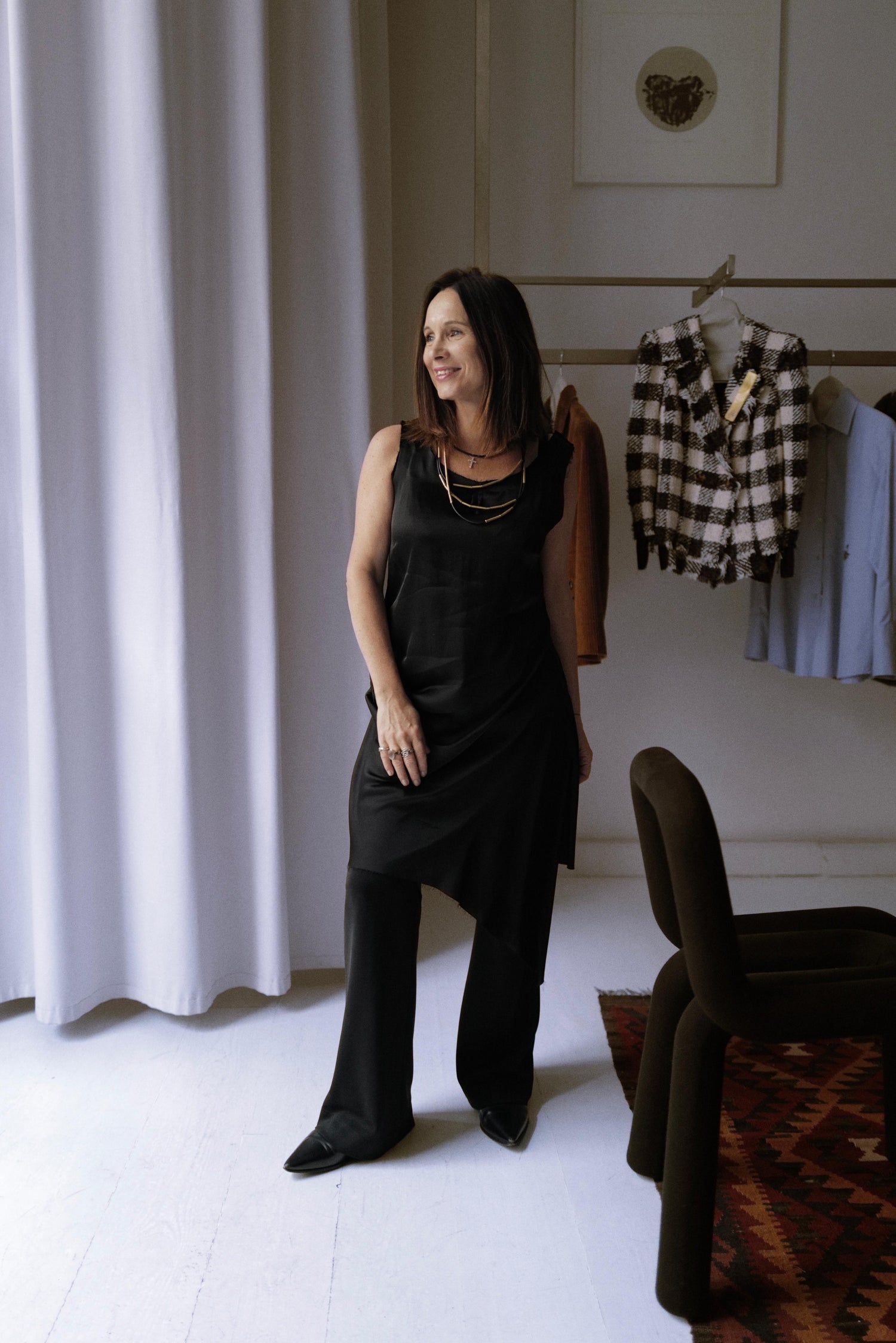 Cupra Asymmetrical Tunic with Raw Edges MELISSA