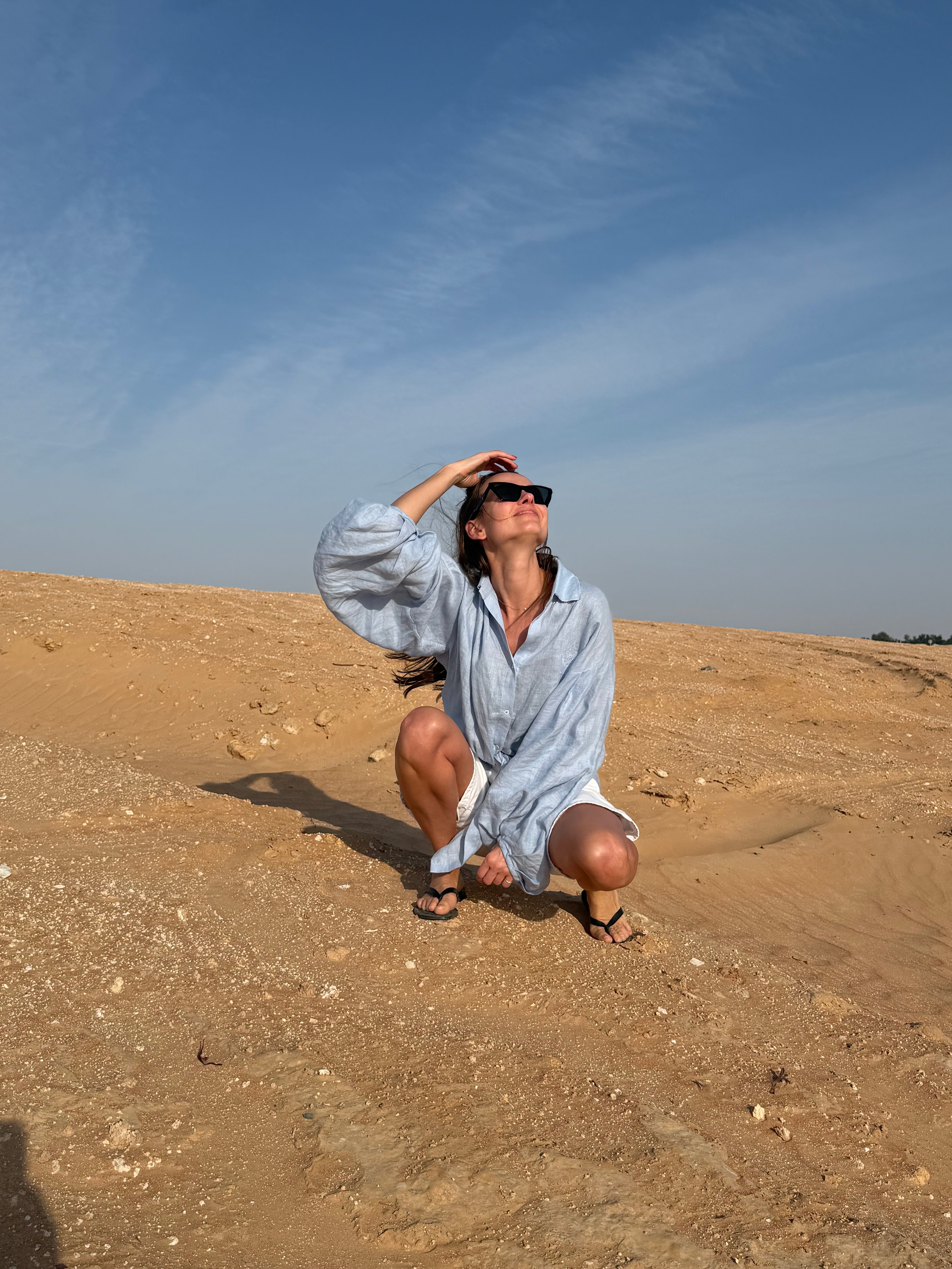 Linen Shirt-Tunic IRIS BLUE