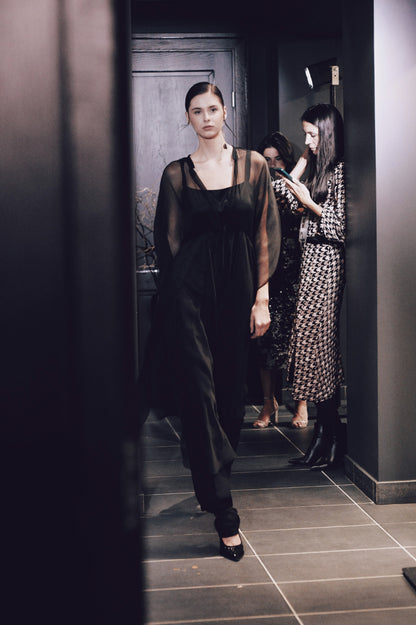 BLACK WOOL TROUSERS AW/22