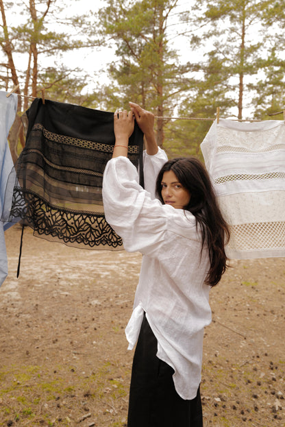Linen Shirt-Tunic IRIS  WHITE