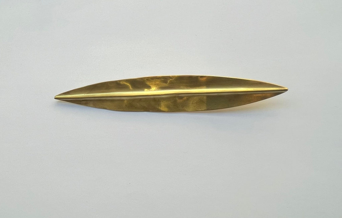 Brass Hand Made Brooch LEAF