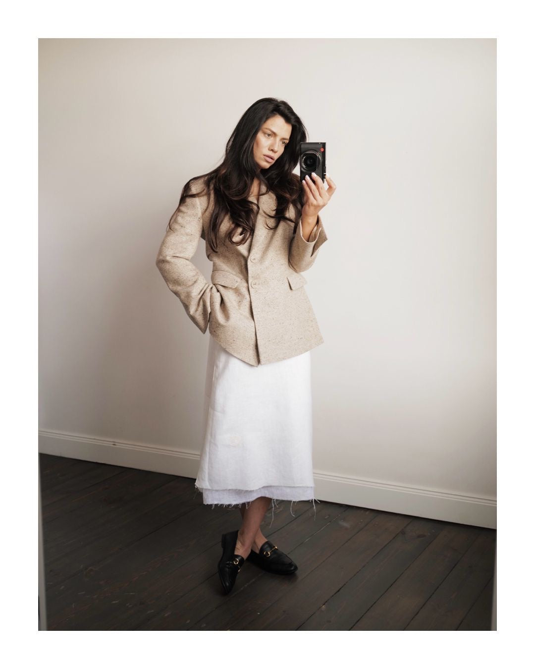 Linen A silhouette Two Layers skirt JACKLIN SS26