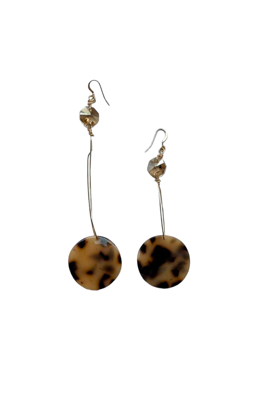 GOLD FILLED 14K SWAROVSKI AND PLASTIC GLASS EARRINGS