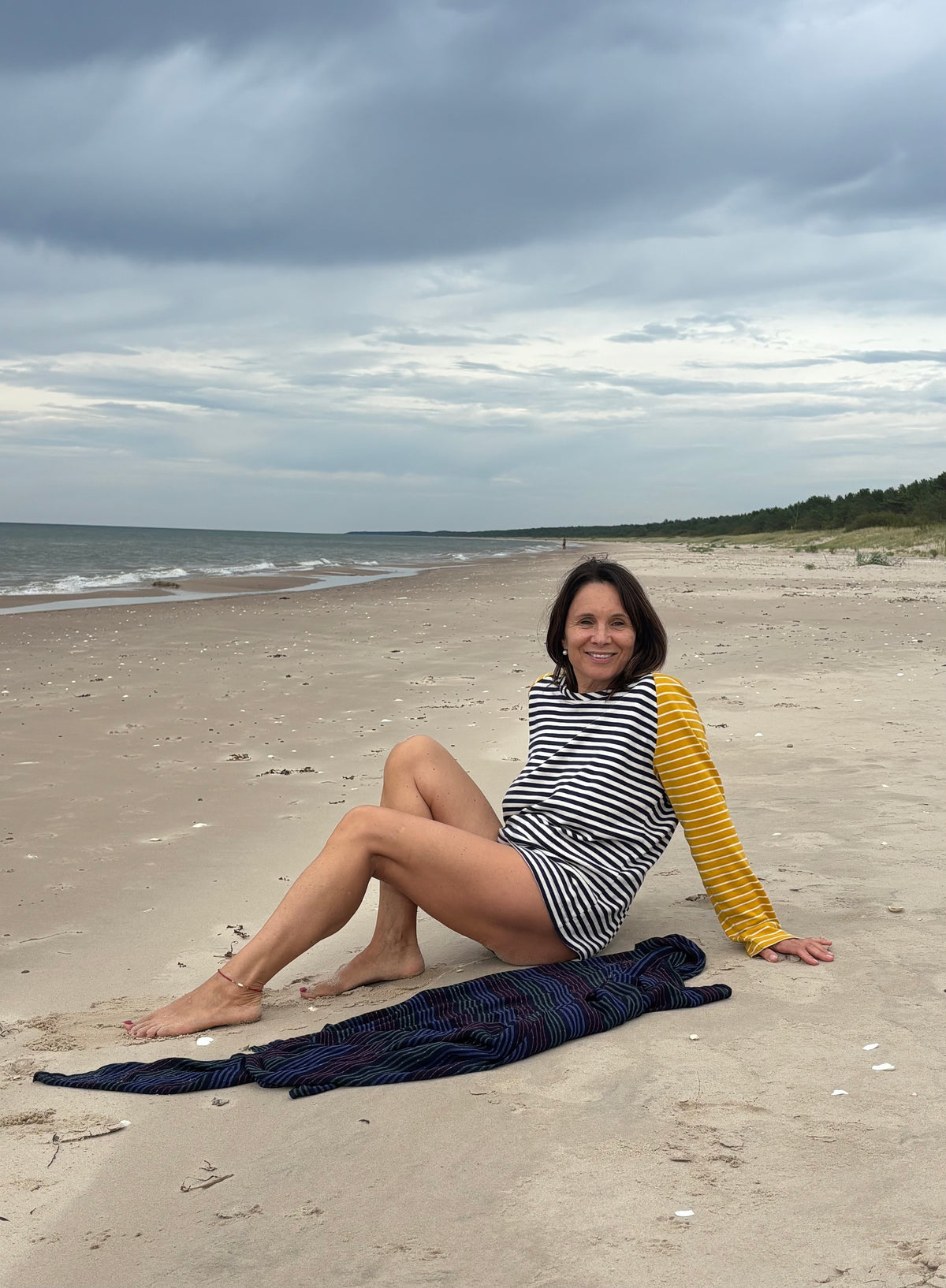 Striped Two Colours Organic Cotton Long-sleeve (black to stock)