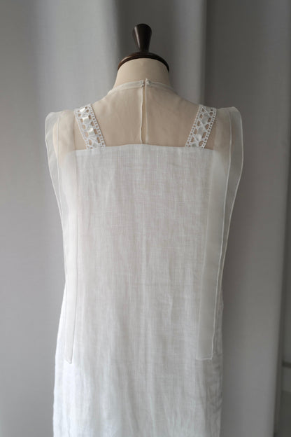 Linen Silk Hand Crafted Patchwork Dress AIJA (Pre-Order)