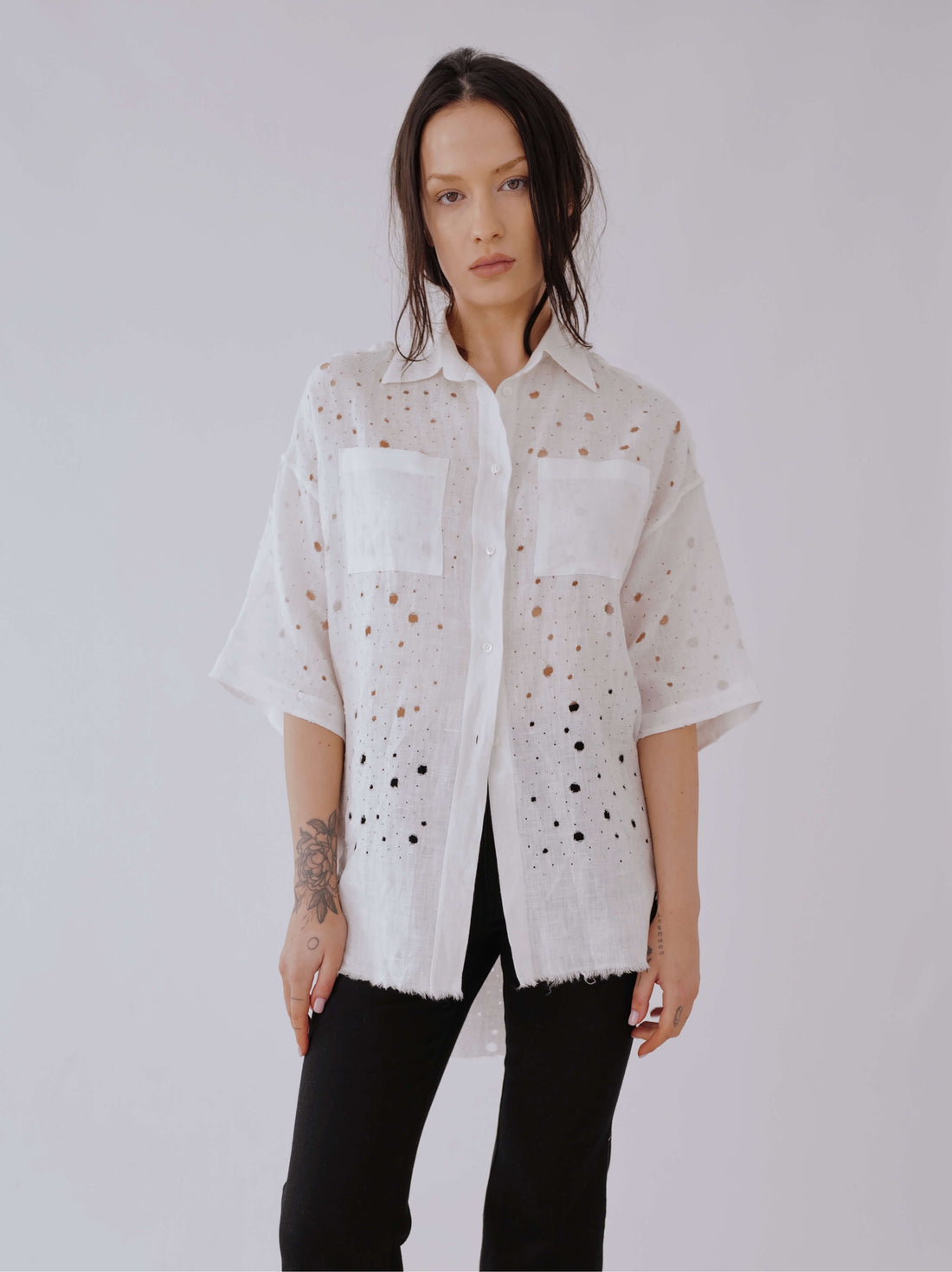 Linen Oversized Shirt THE HOLES SS25
