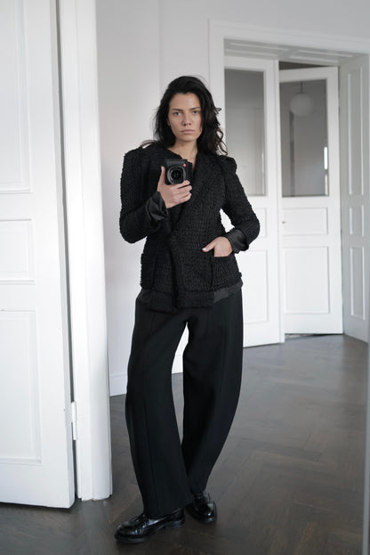 Silk/Cotton Double- Breasted Tweed Blazer AW25