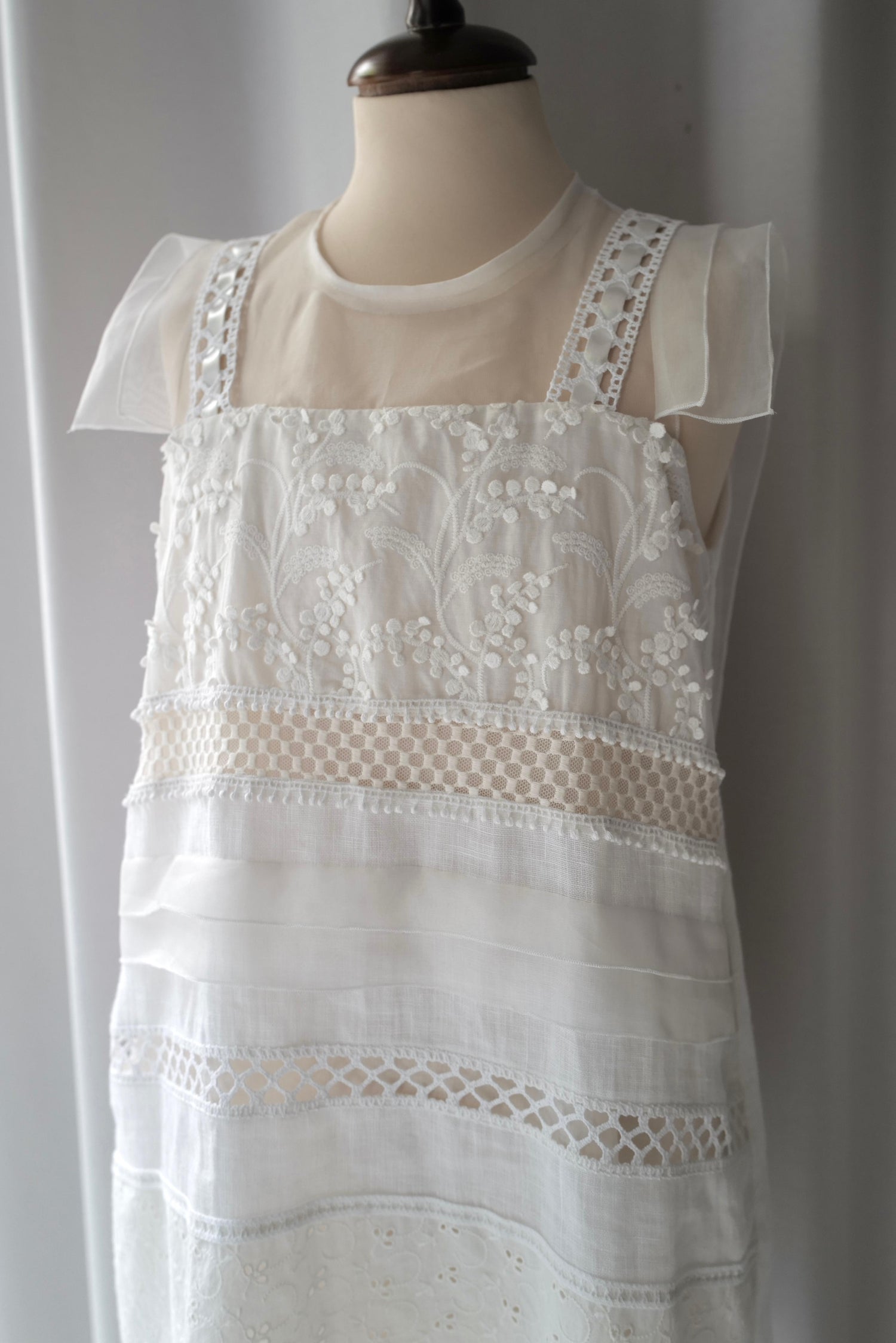 Linen Silk Hand Crafted Patchwork Dress AIJA (Pre-Order)