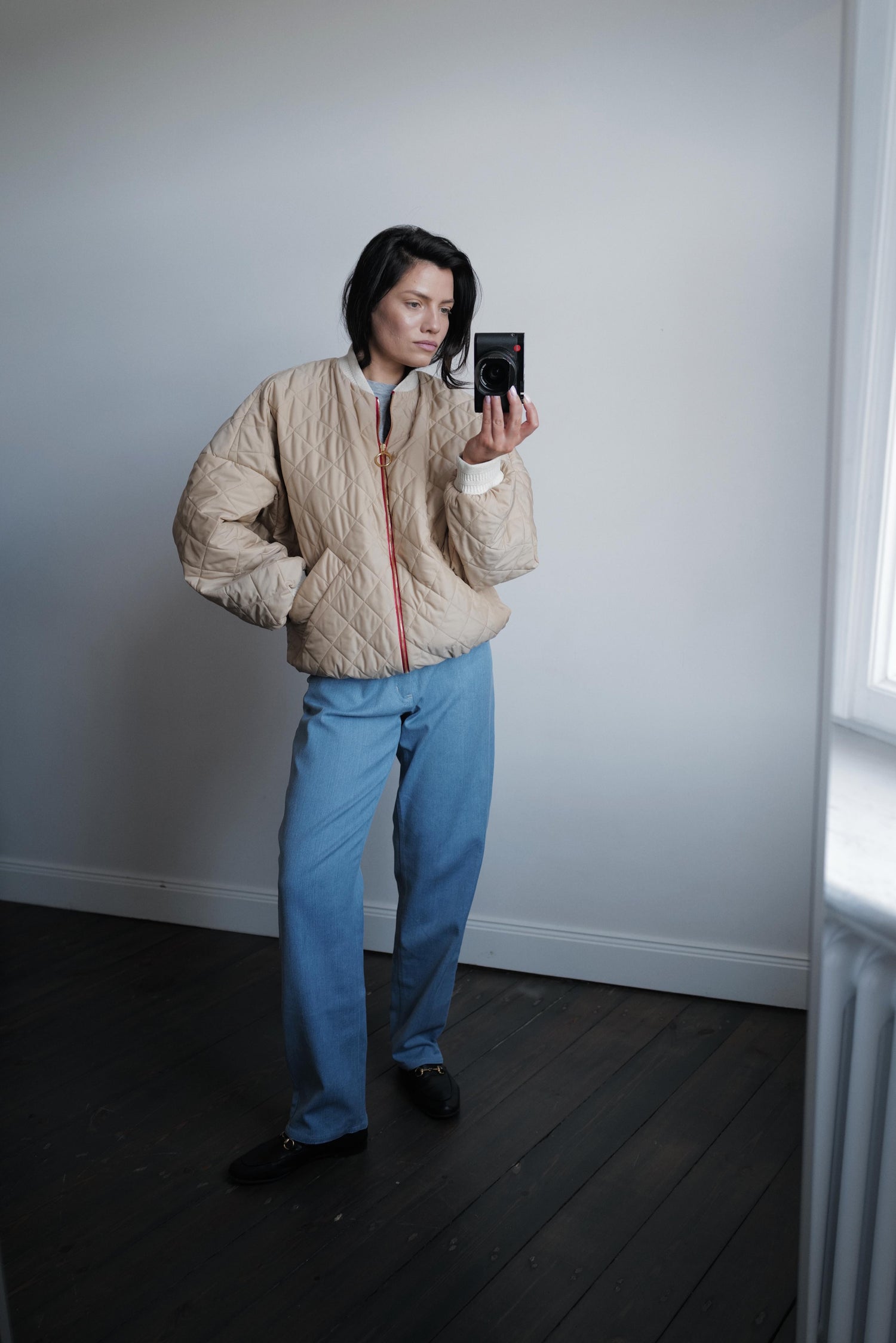 Quilted Oversized Bomber Jacket