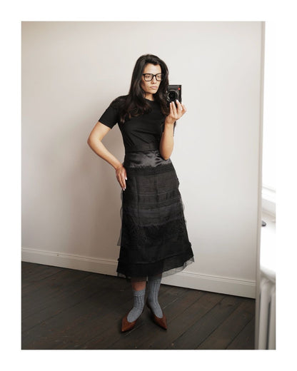 Hand Made Patchwork Apron SS26 In Black