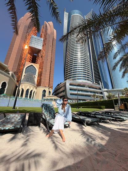 Linen Shirt-Tunic IRIS BLUE