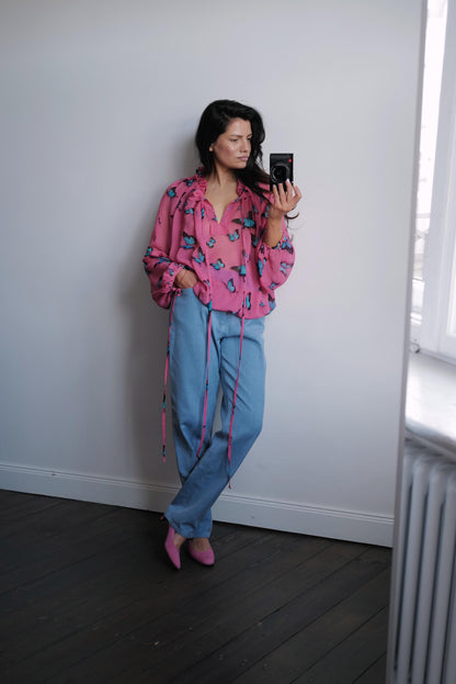 Floral Print Silk Blouse VALERY SS26( coming soon in different colors)