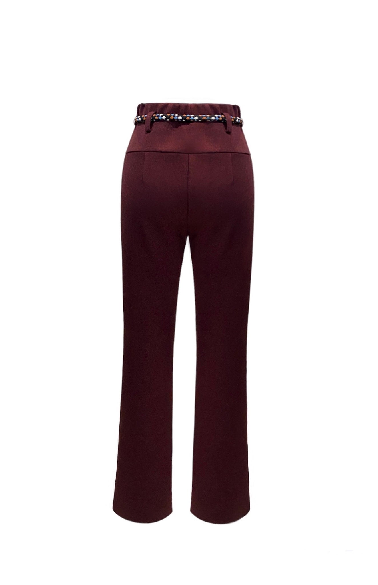 Wool Jersey Pants in Burgundy color (Last item)