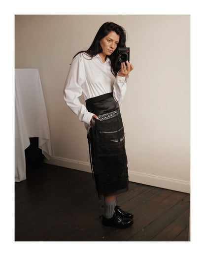 Linen A silhouette Two Layers skirt JACKLIN SS26