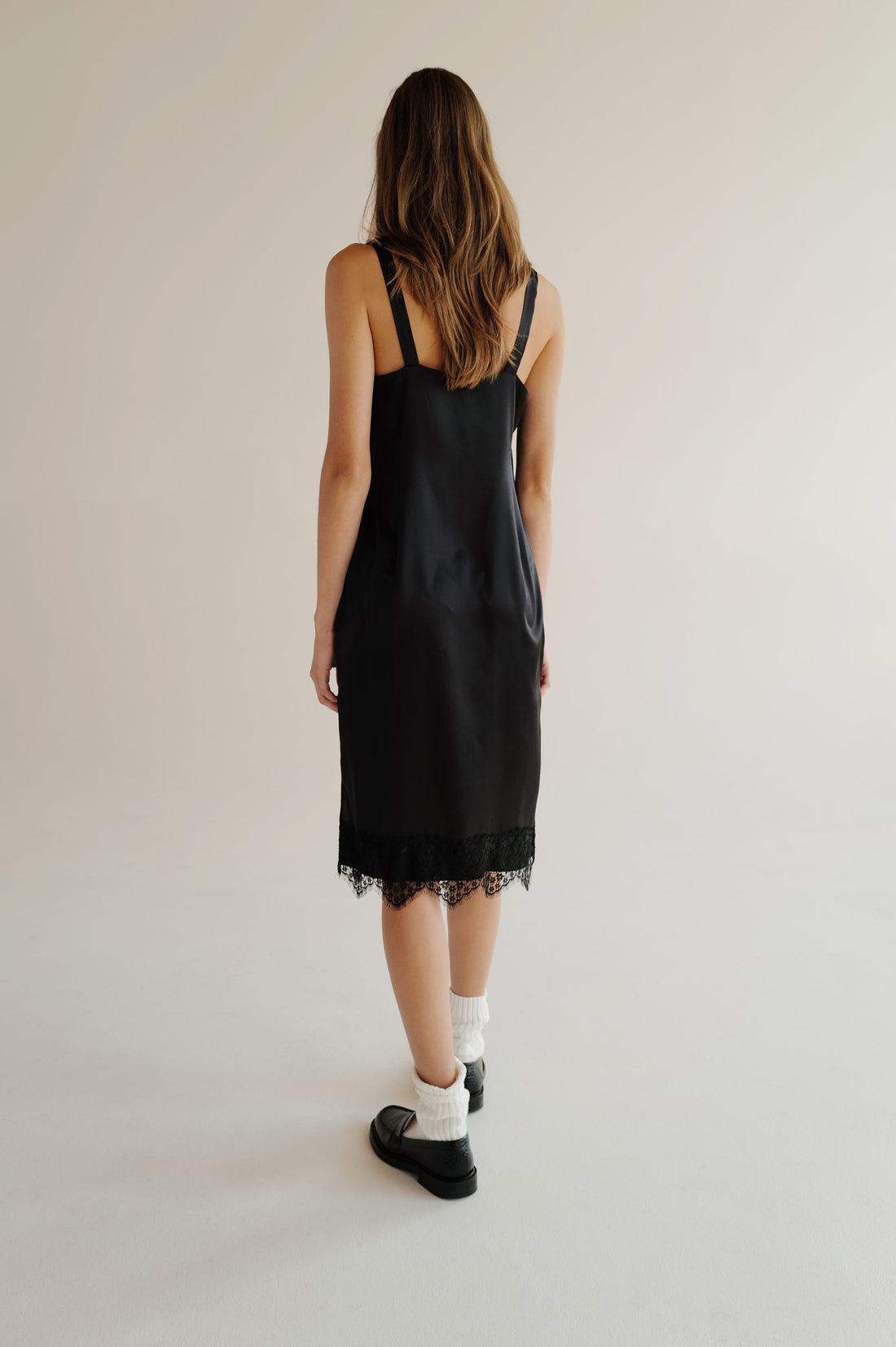 Silk Atlas Stretch Slip Dress (Last item)