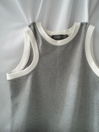 Grey/White  Organic Cotton Tank Top SS25