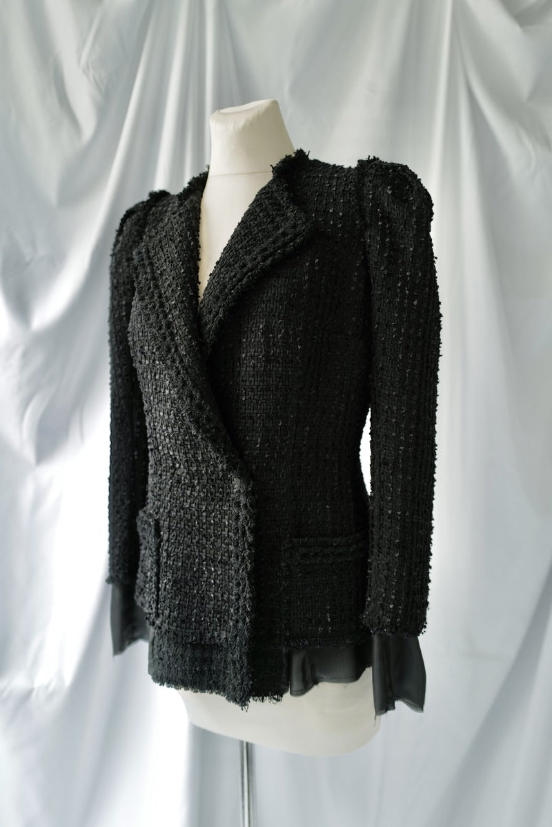 Silk/Cotton Double- Breasted Tweed Blazer AW25