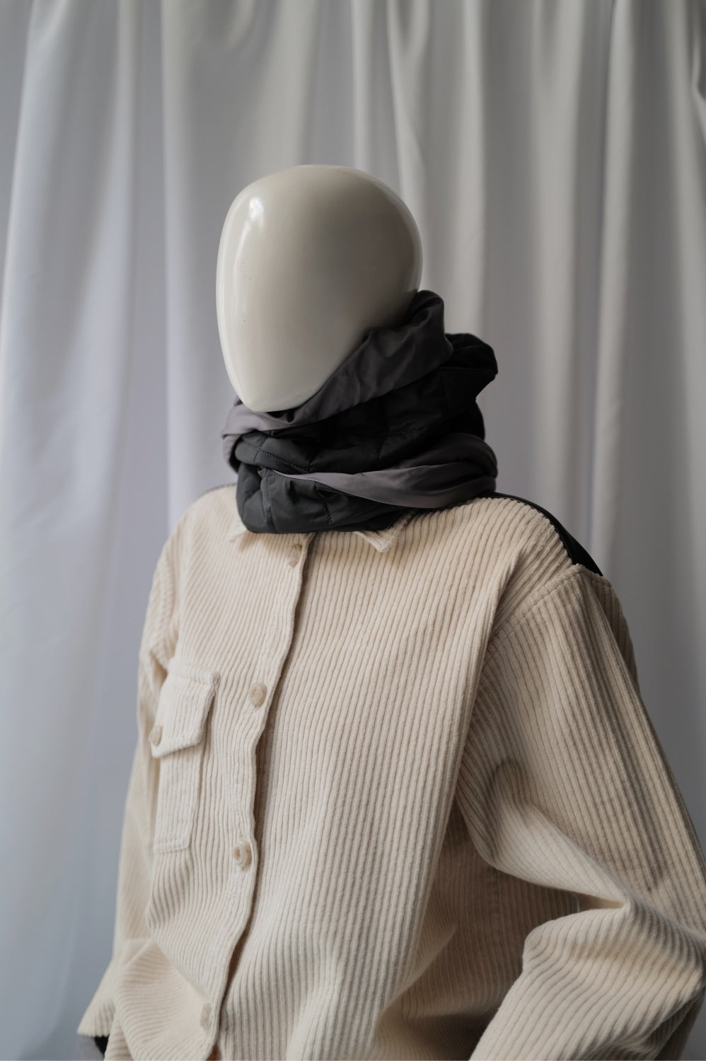 Quilted Hood With Wool Filling