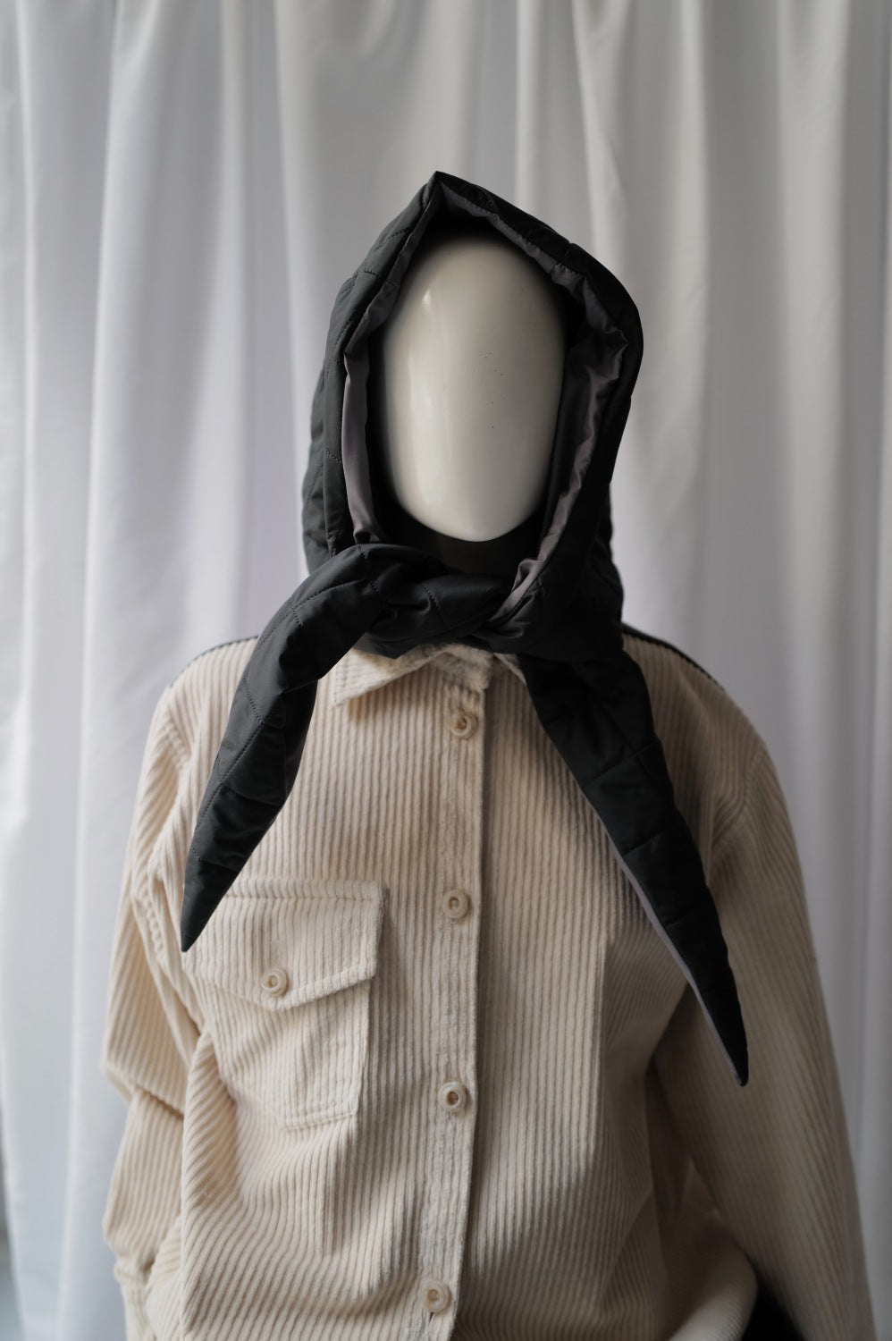 Quilted Hood With Wool Filling
