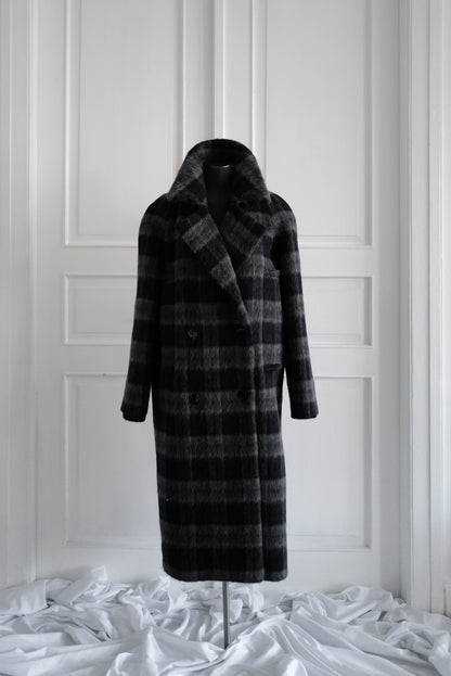 Liama Fluffy Double Breasted Plaid  Coat AW25
