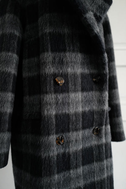 Liama Fluffy Double Breasted Plaid  Coat AW25
