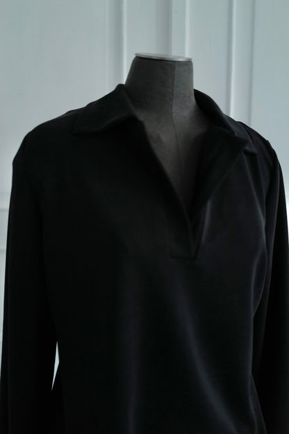 Suede-Touch Cupro POLO TOP  NY collection