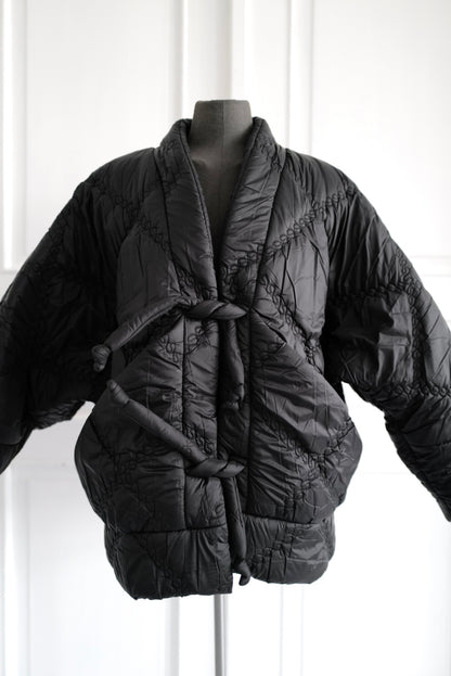 Quilted  Kimono Jacket KYOTO With Large Pockets and Tie Closure  Pre Fall 26