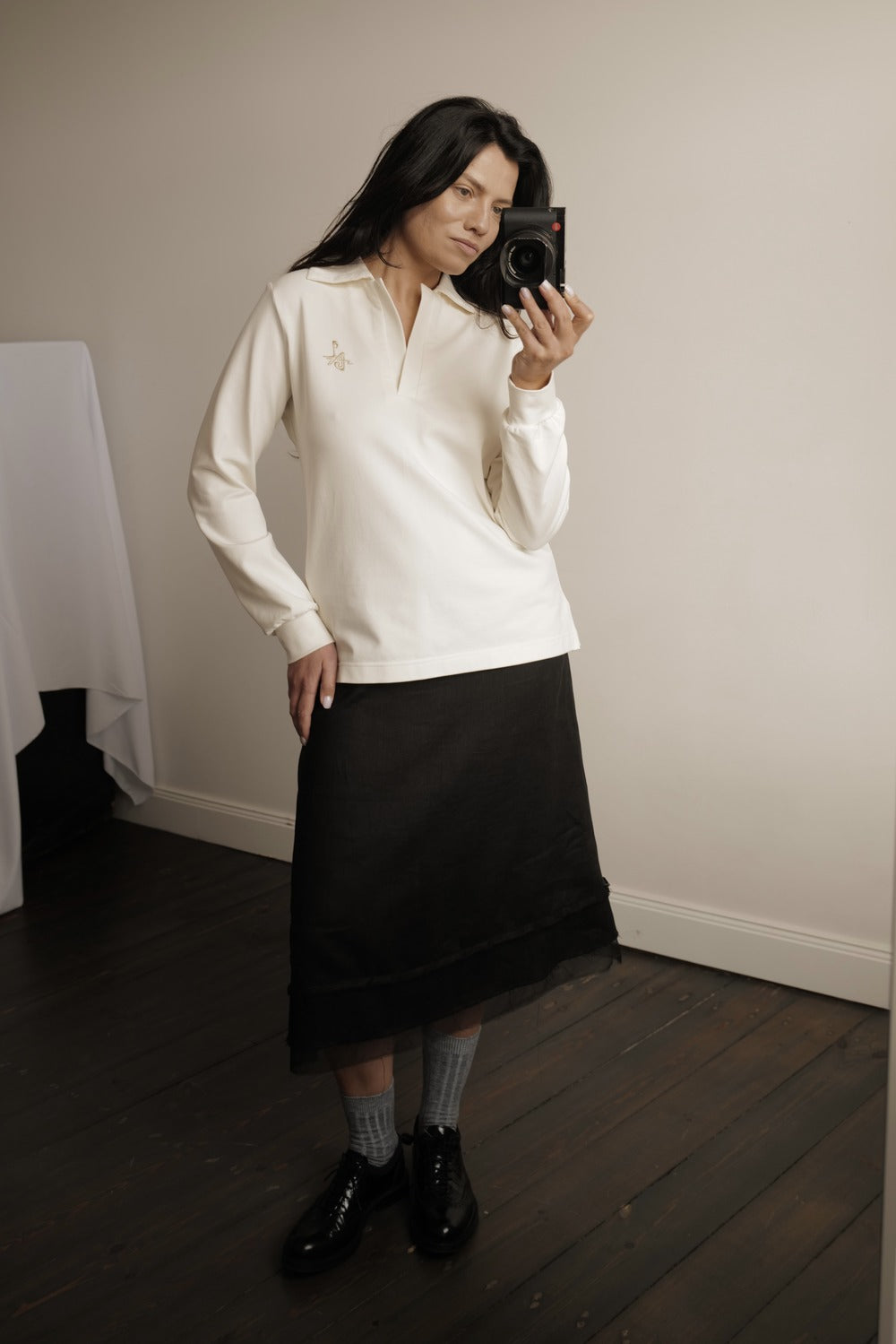 Textured Organic Cotton Pique Long Sleeves  Polo SS26