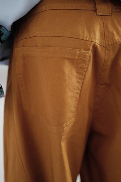 Cotton Gabardine CARGO Trousers with Tie details at the Hem