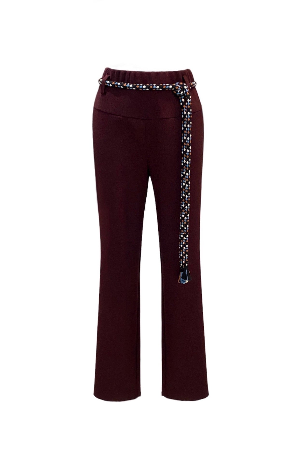 Wool Jersey Pants in Burgundy color (Last item)