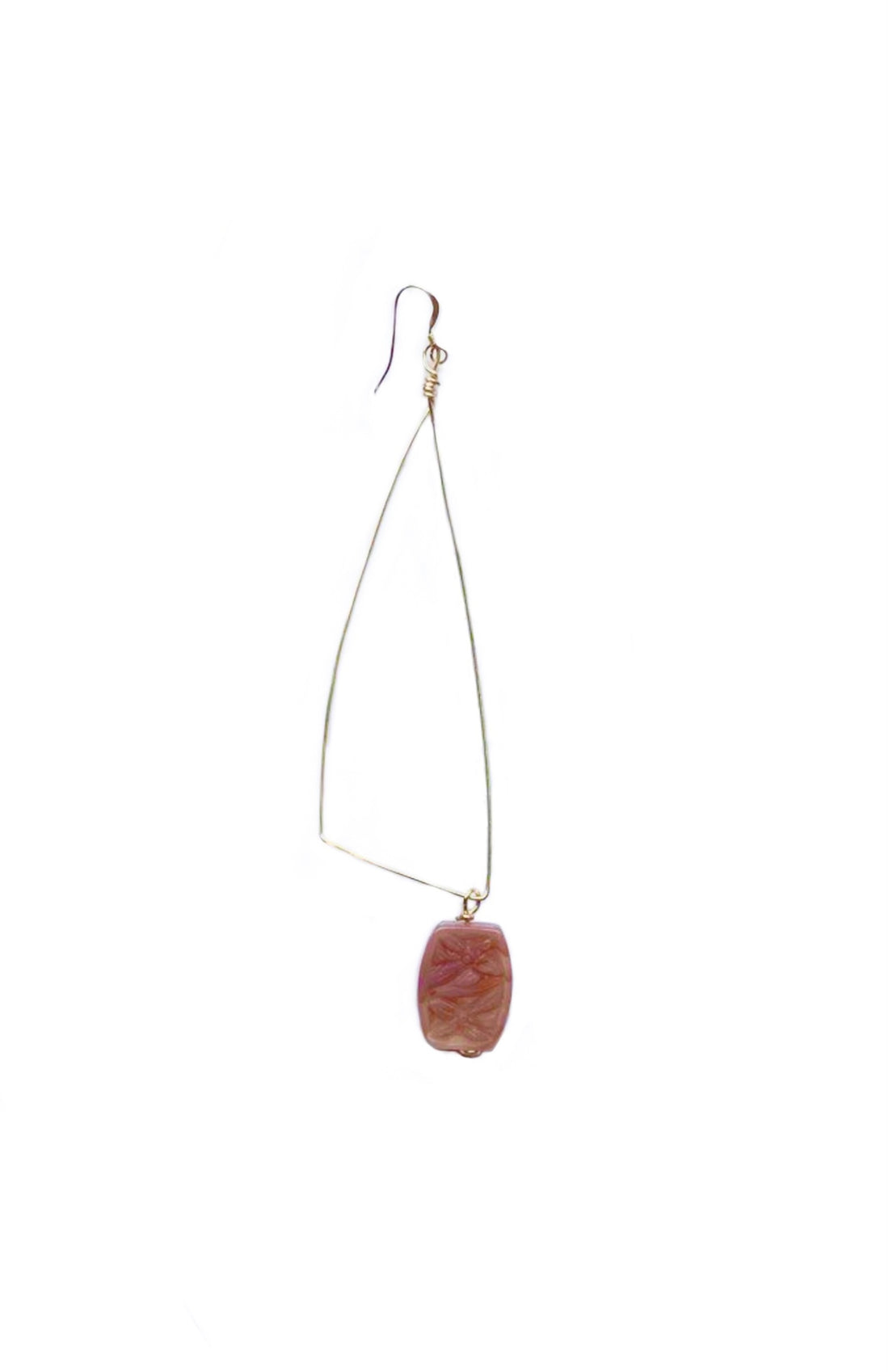 GOLD FILLED 14K CARNELIAN STONE MONO EARRING
