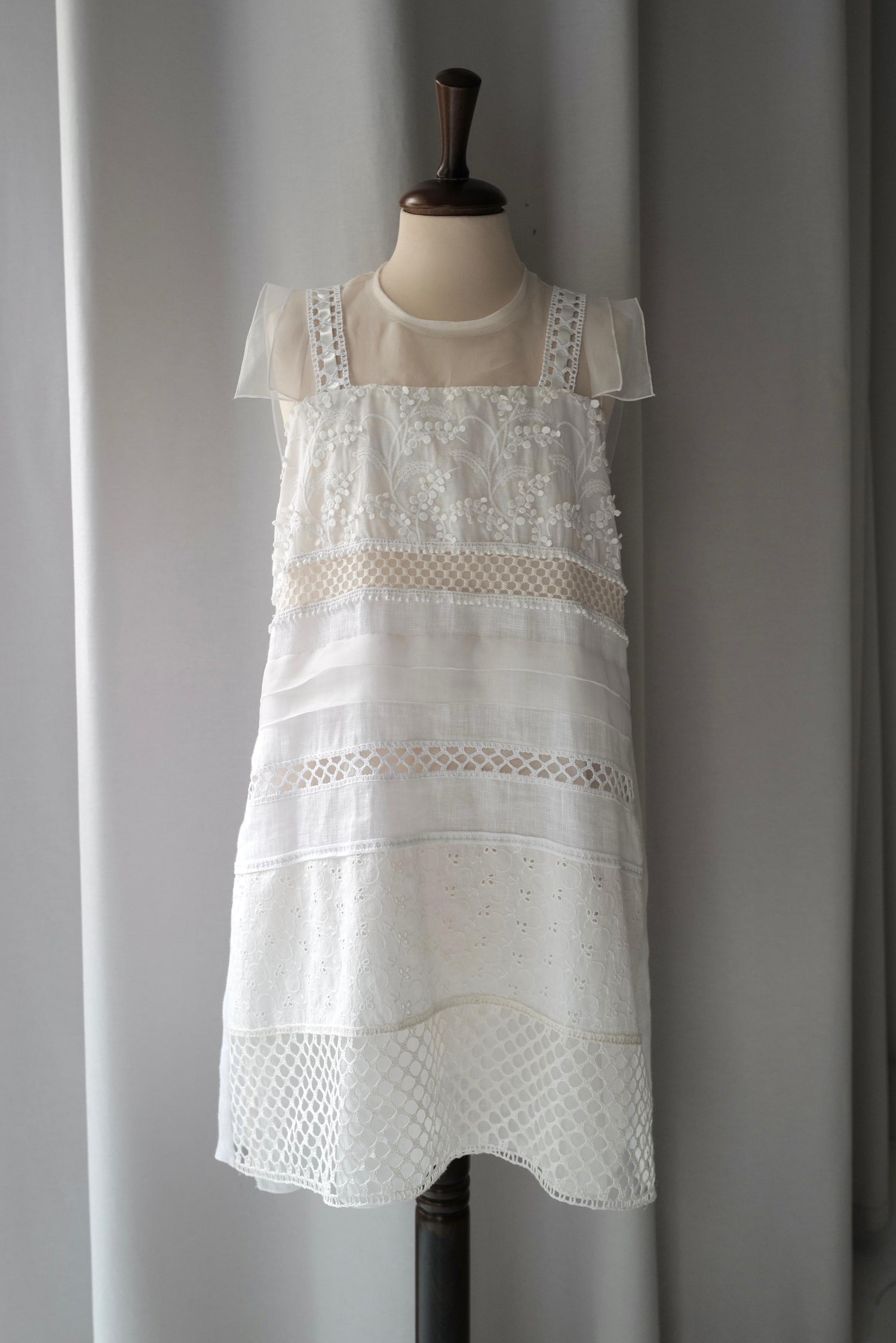 Linen Silk Hand Crafted Patchwork Dress AIJA (Pre-Order)