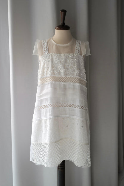 Linen Silk Hand Crafted Patchwork Dress AIJA (Pre-Order)