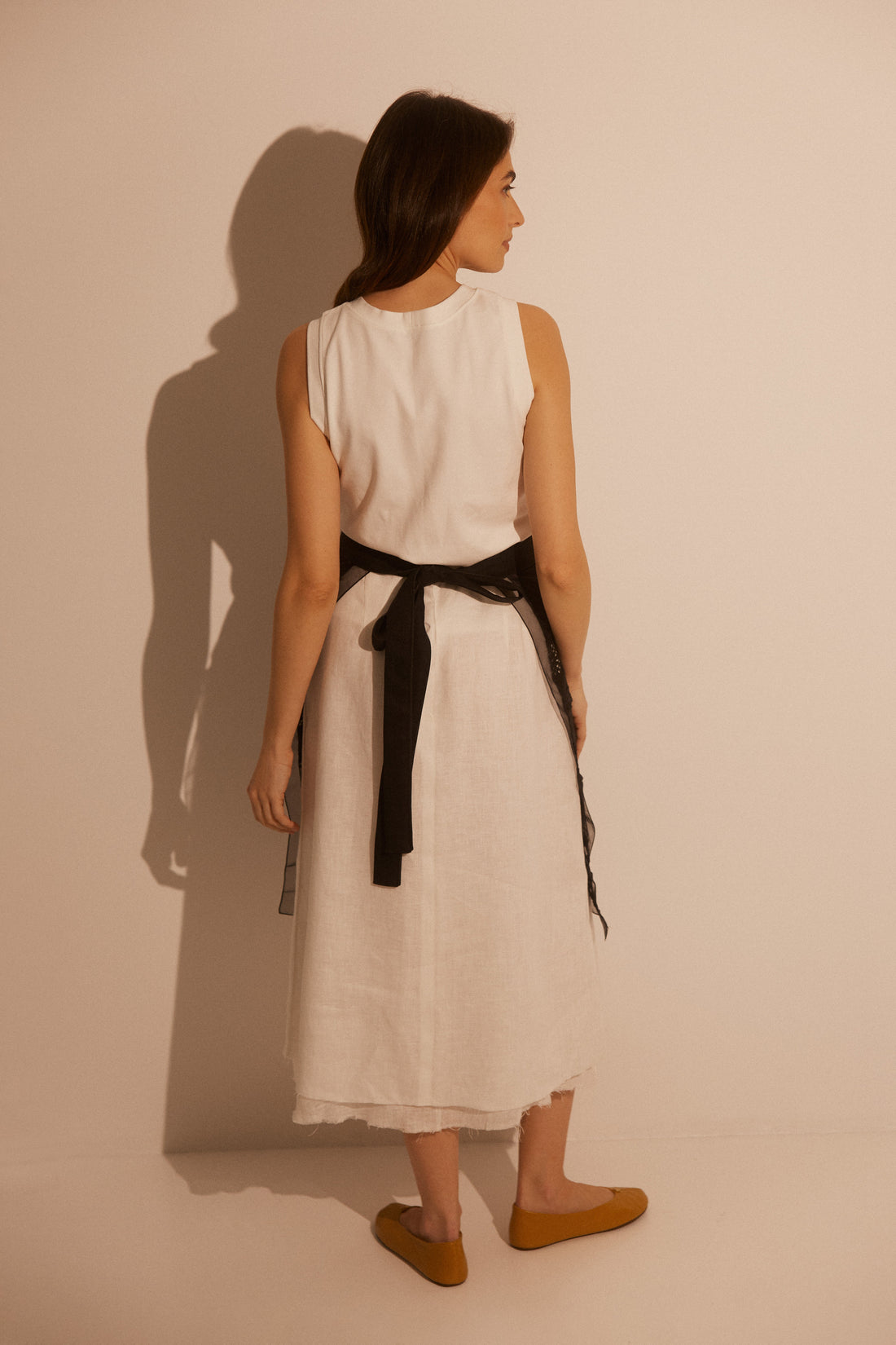 Linen A silhouette Two Layers skirt JACKLIN SS26