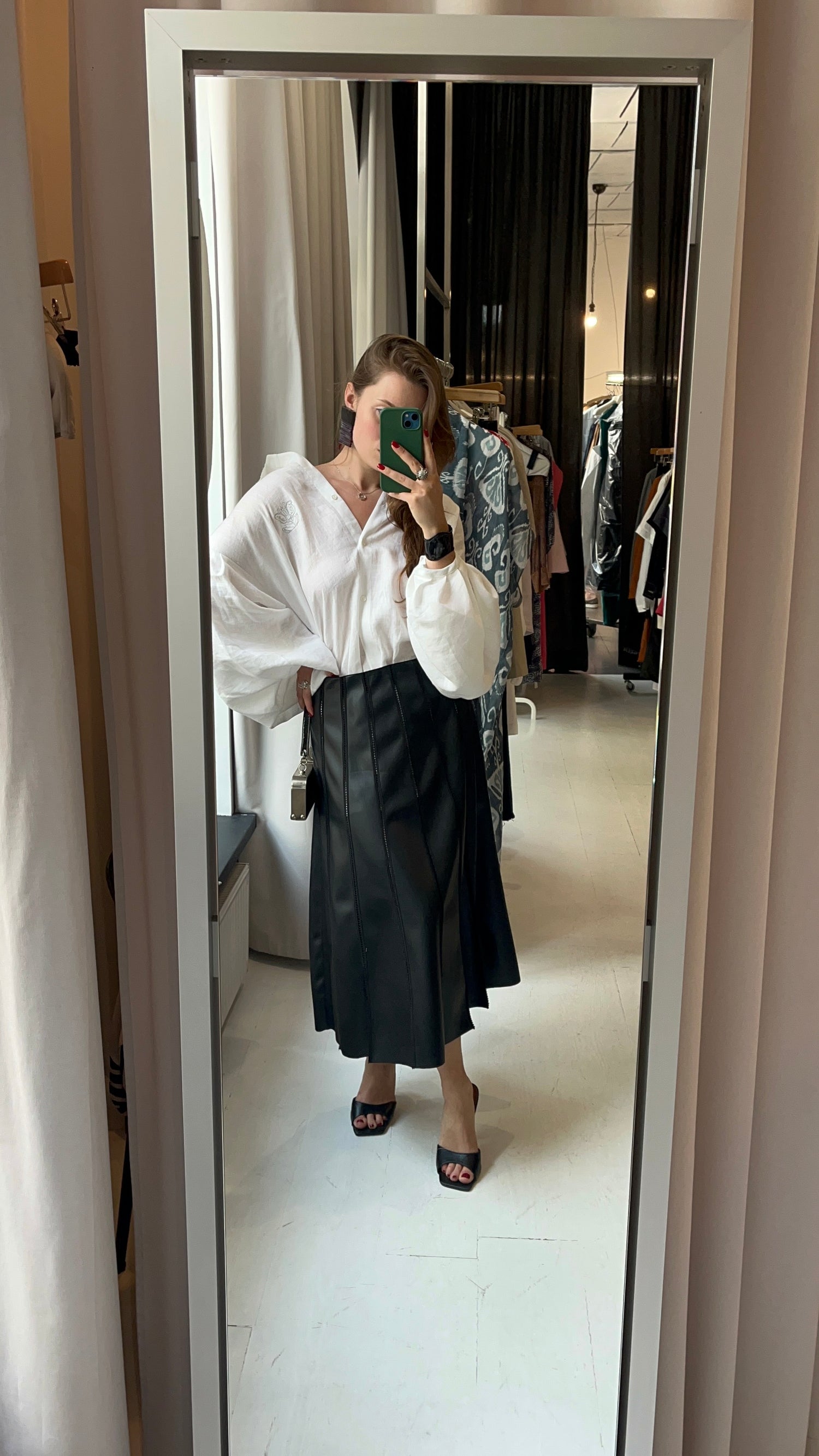Eco Leather Patchwork Skirt  PRE FALL 25