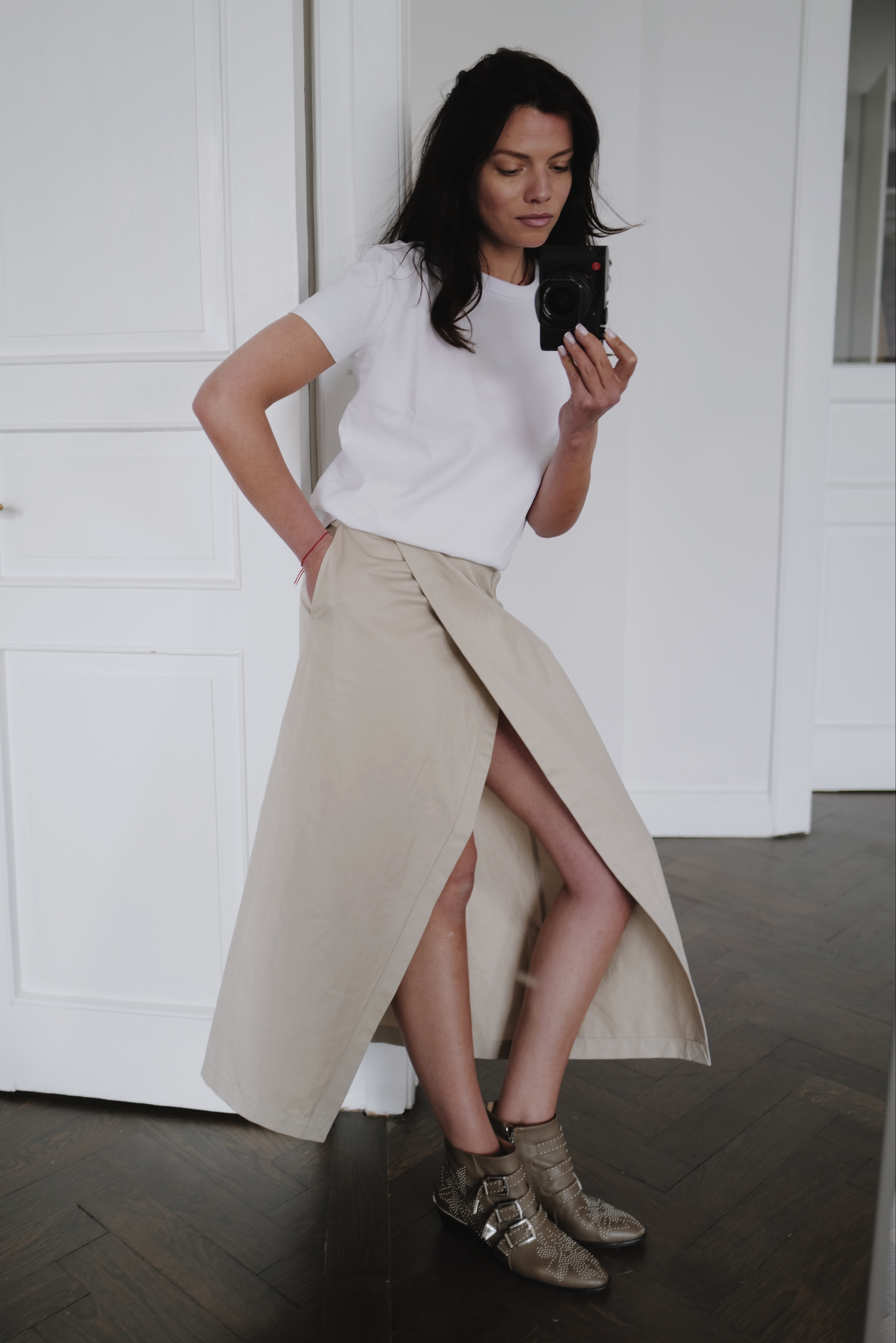 Cotton-Linen Gabardine Wrap Skirt MILA