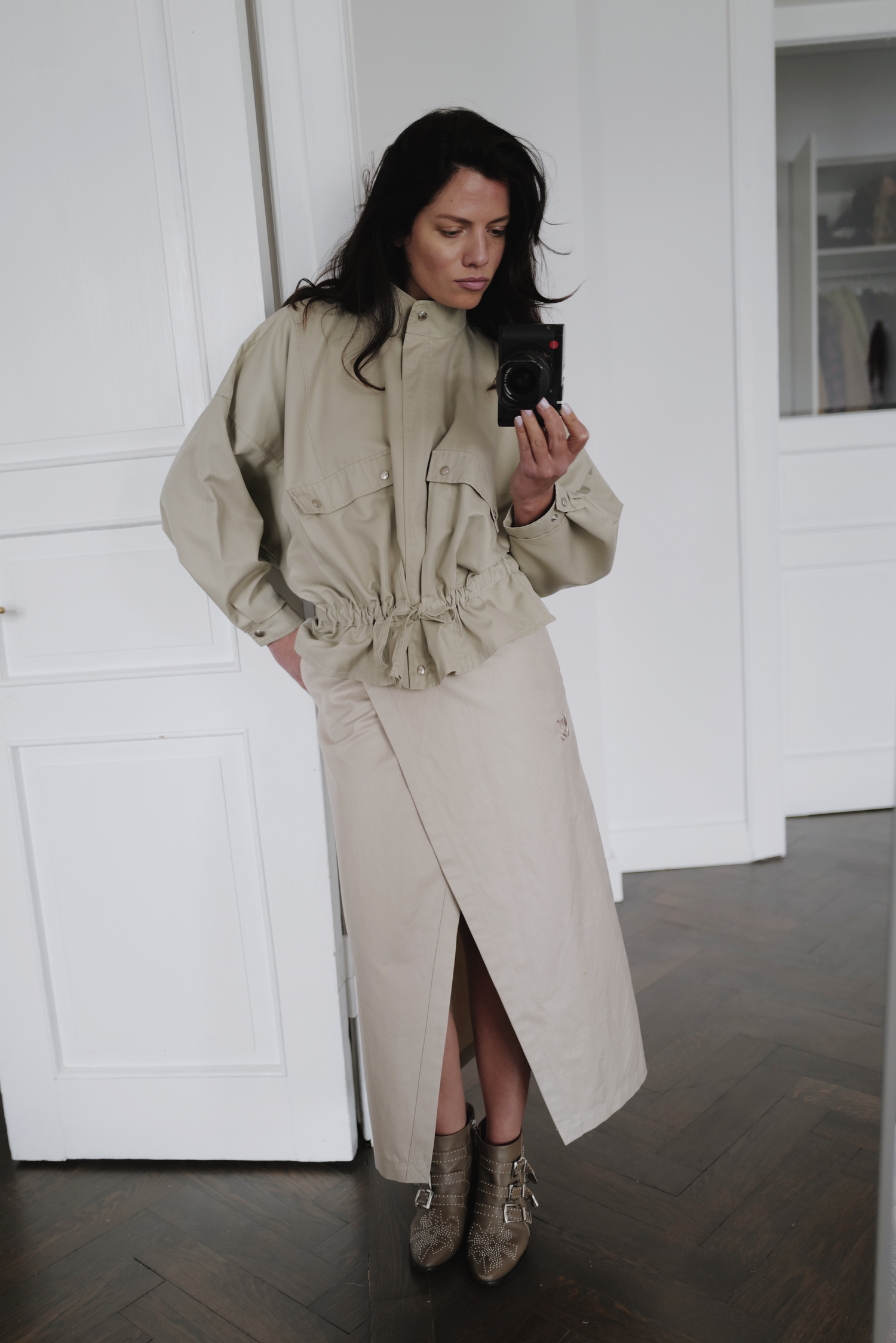 Cotton-Linen Gabardine Wrap Skirt MILA