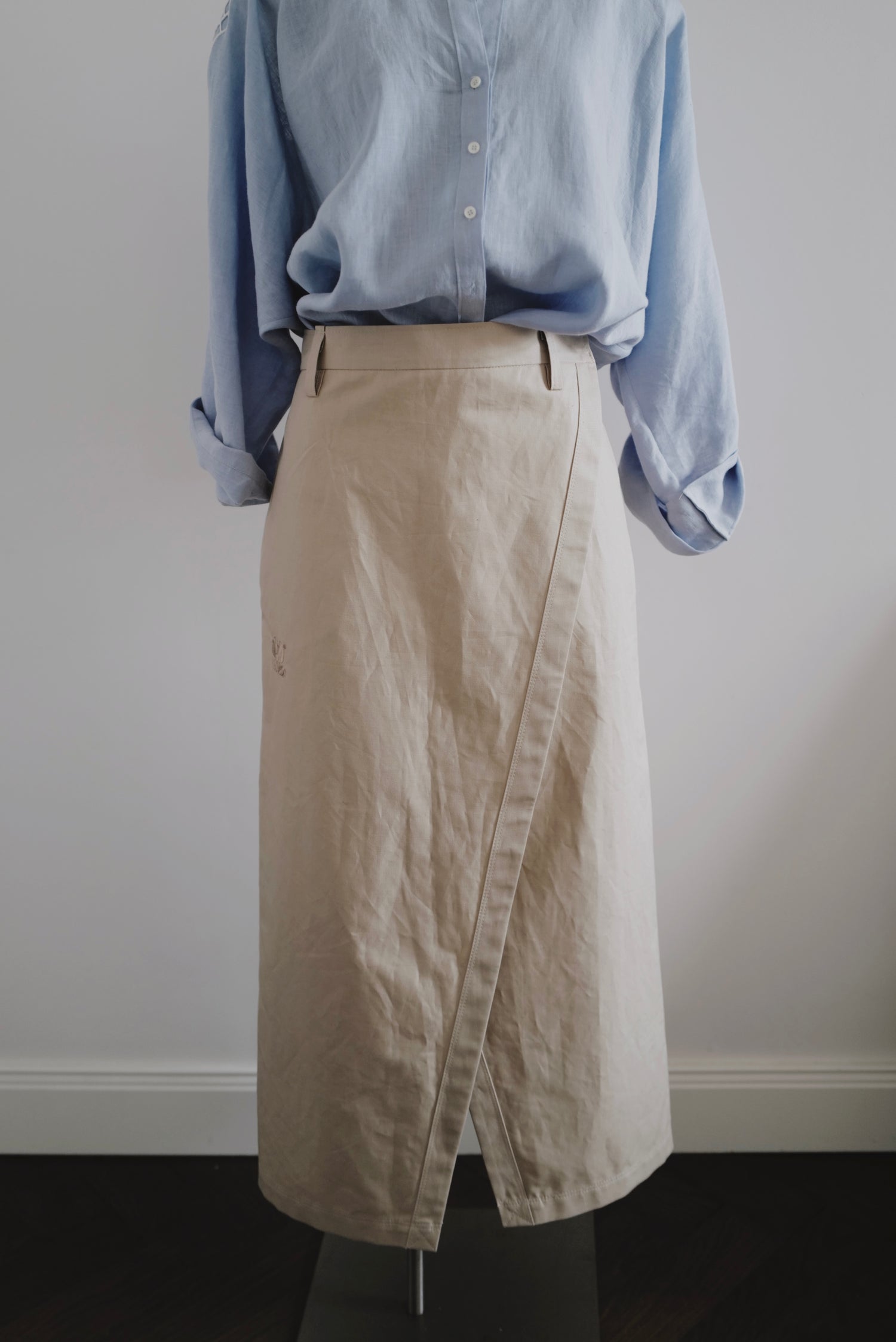 Cotton-Linen Gabardine Wrap Skirt MILA