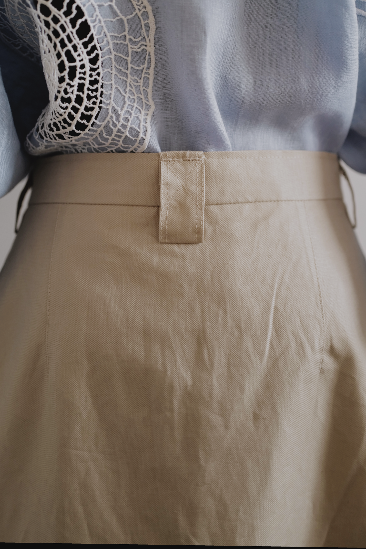 Cotton-Linen Gabardine Wrap Skirt MILA