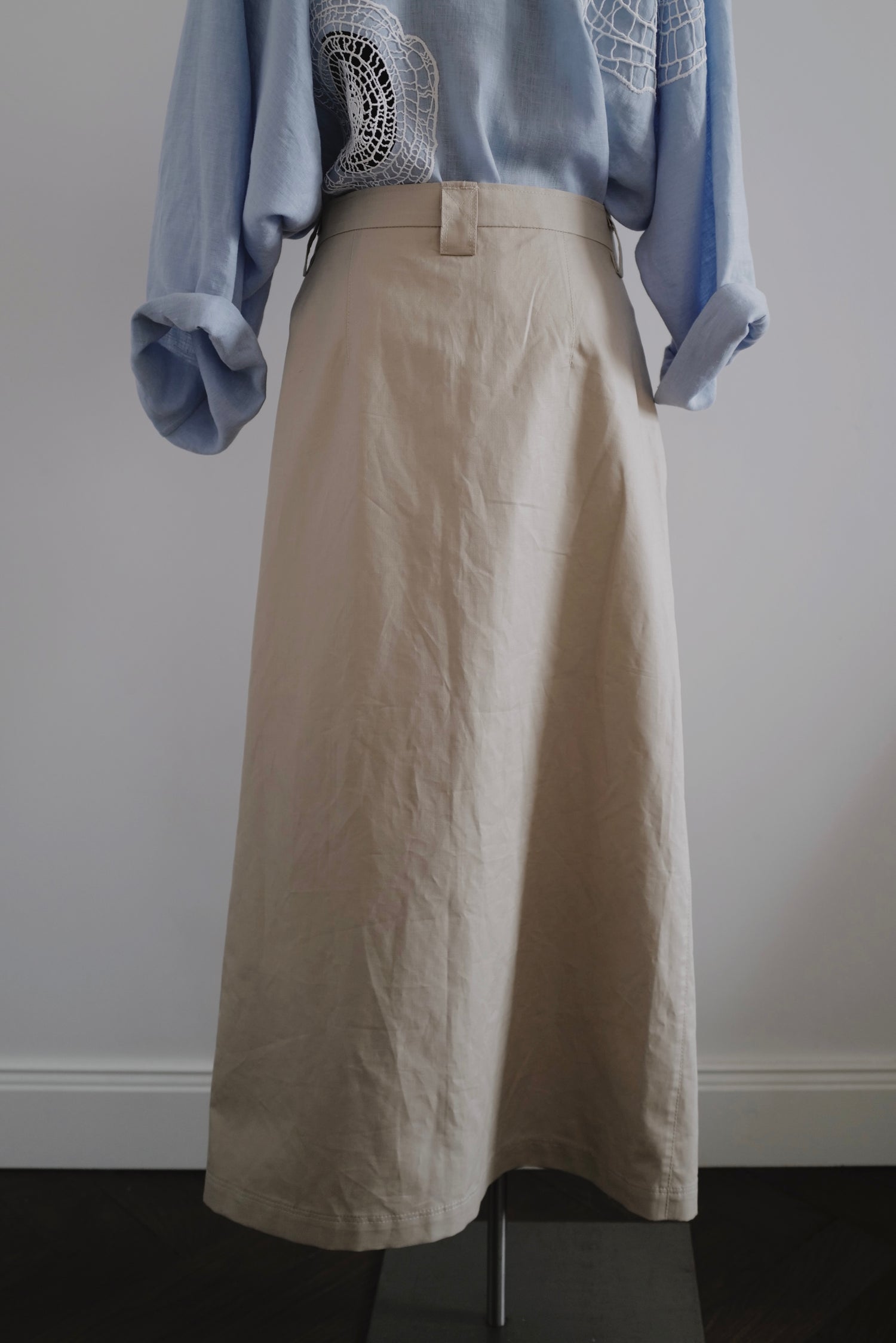 Cotton-Linen Gabardine Wrap Skirt MILA