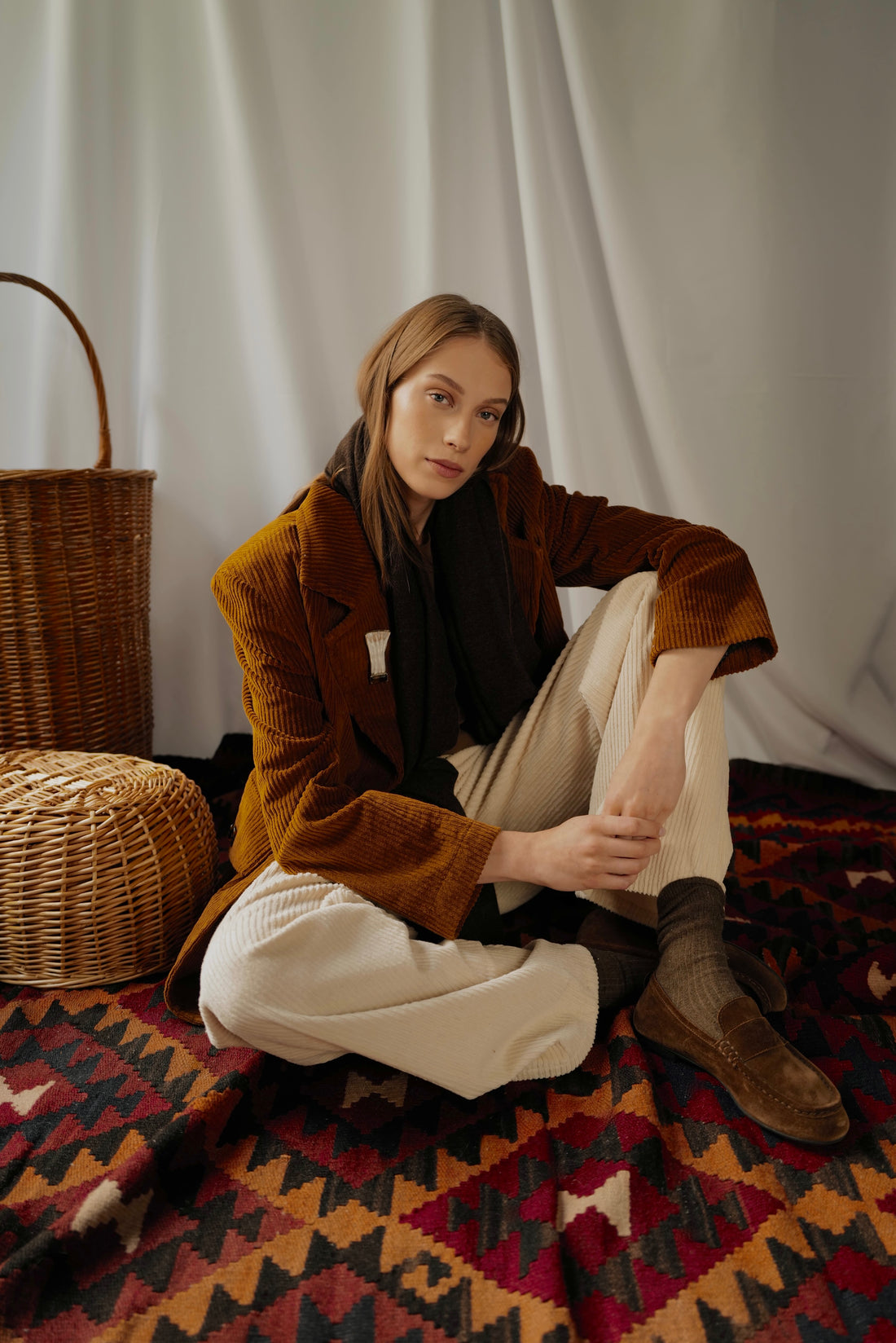 Wide Corduroy Trousers SAND AW25