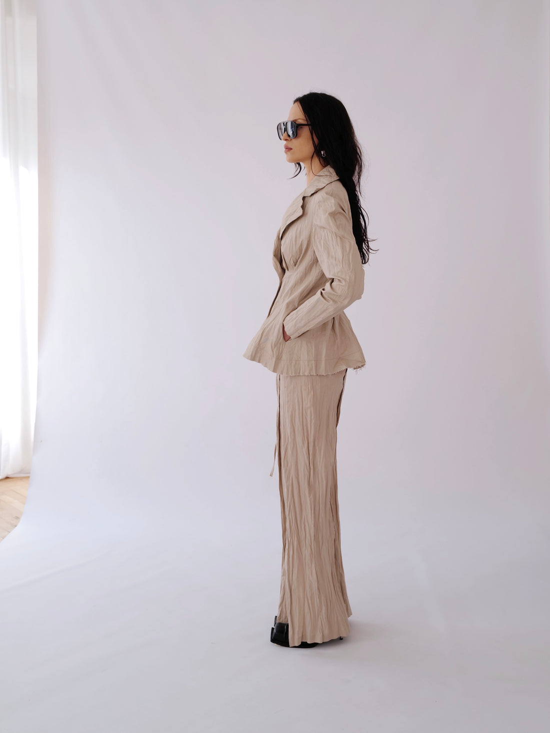 Cotton-Linen Crumpled Pants NORI SS25