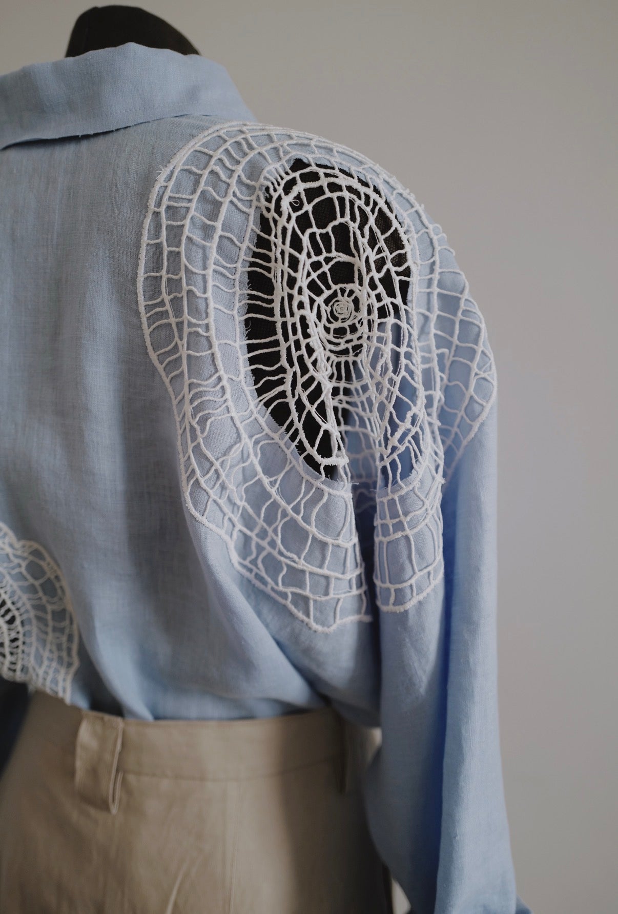 Handcrafted Embroidered Linen Kimono Shirt