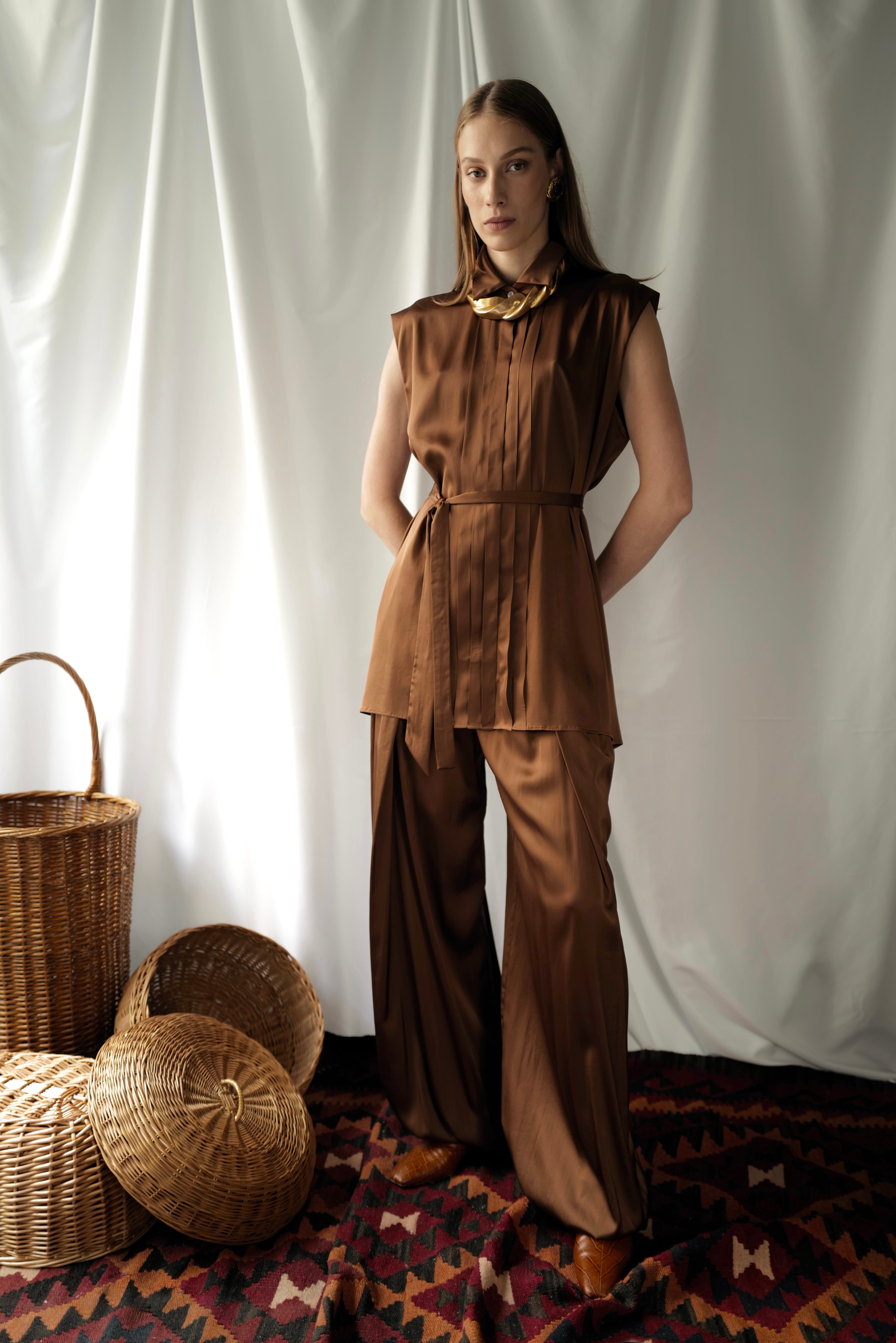 Atlas Cupra Blouse with a self-tie belt  AW25