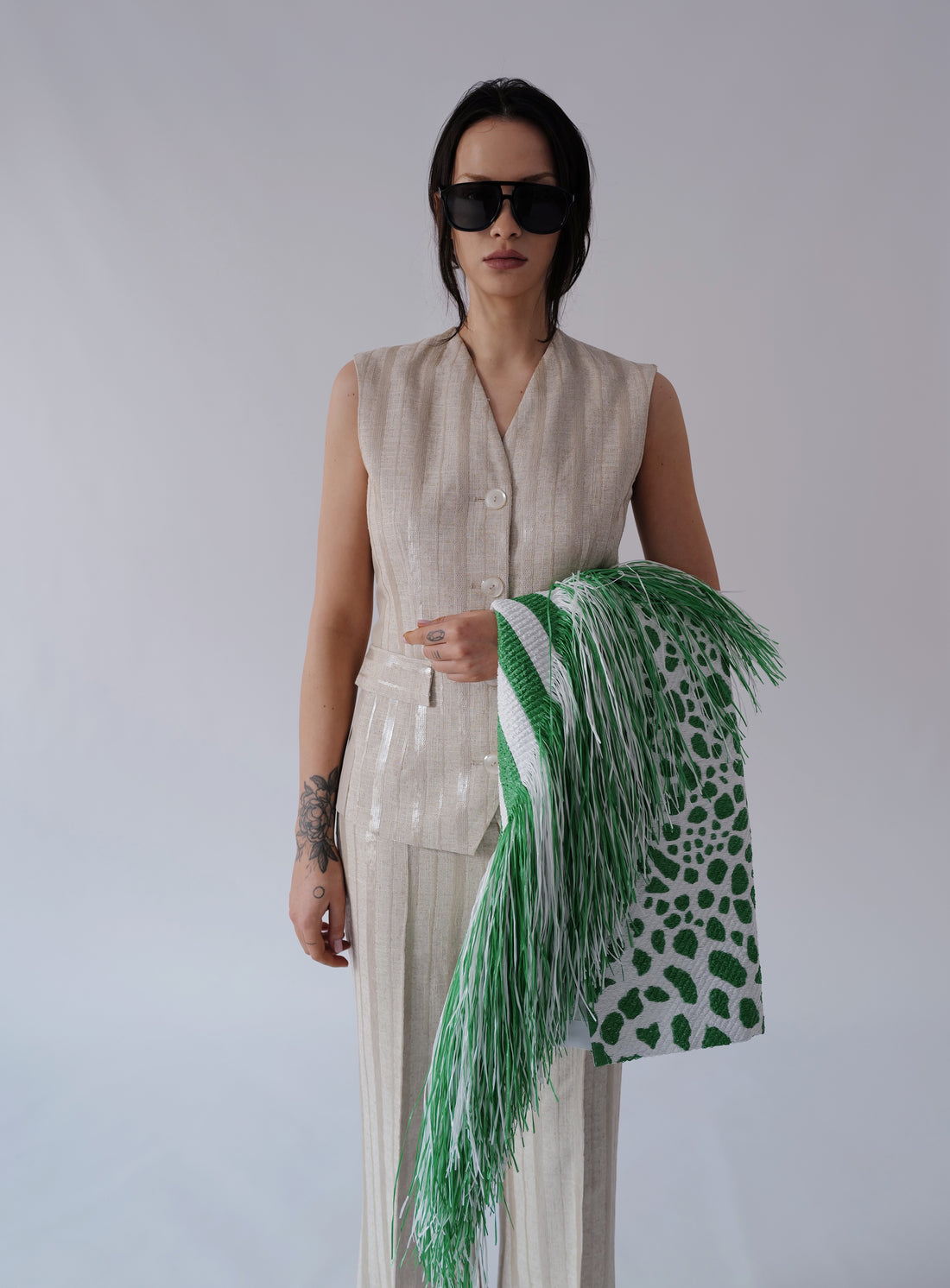 Linen and Viscose Blend Canva Vest SS25
