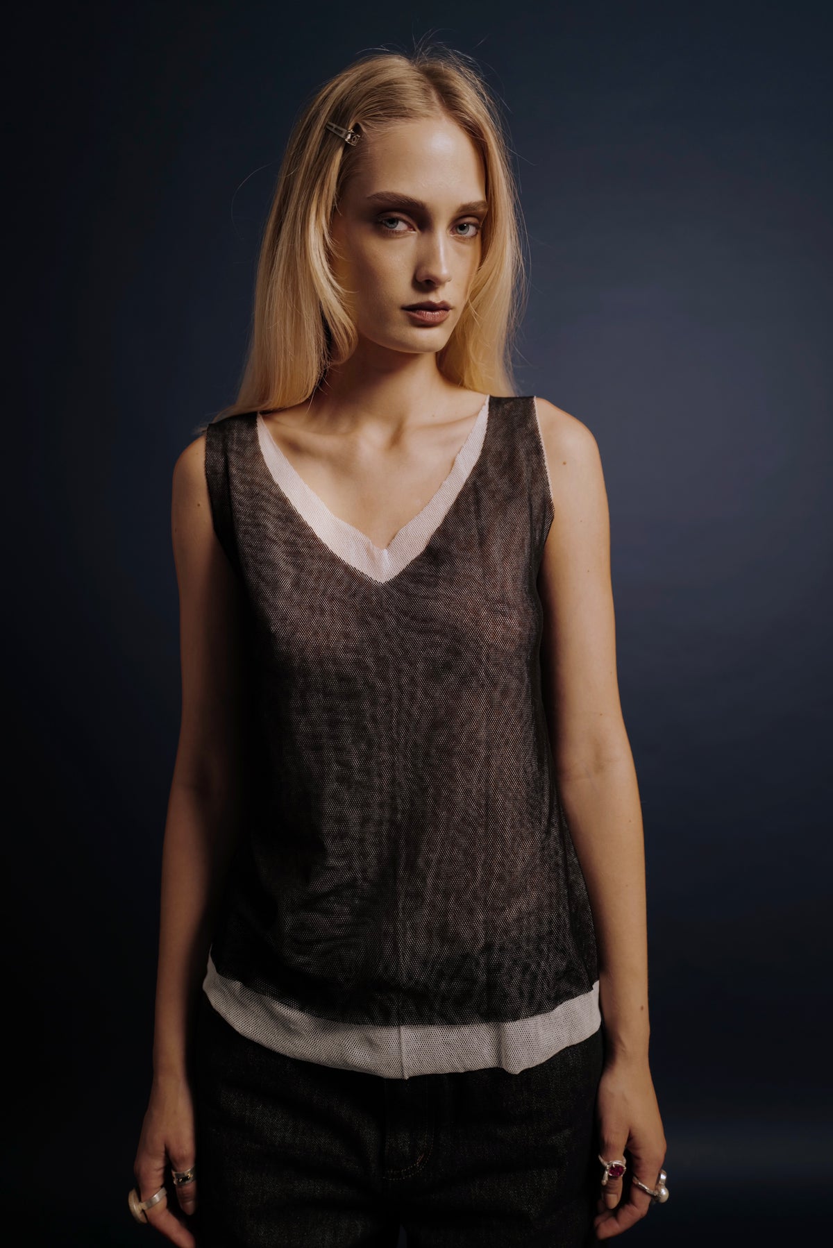 Organic Cotton Double Net Tank Top FW26/27