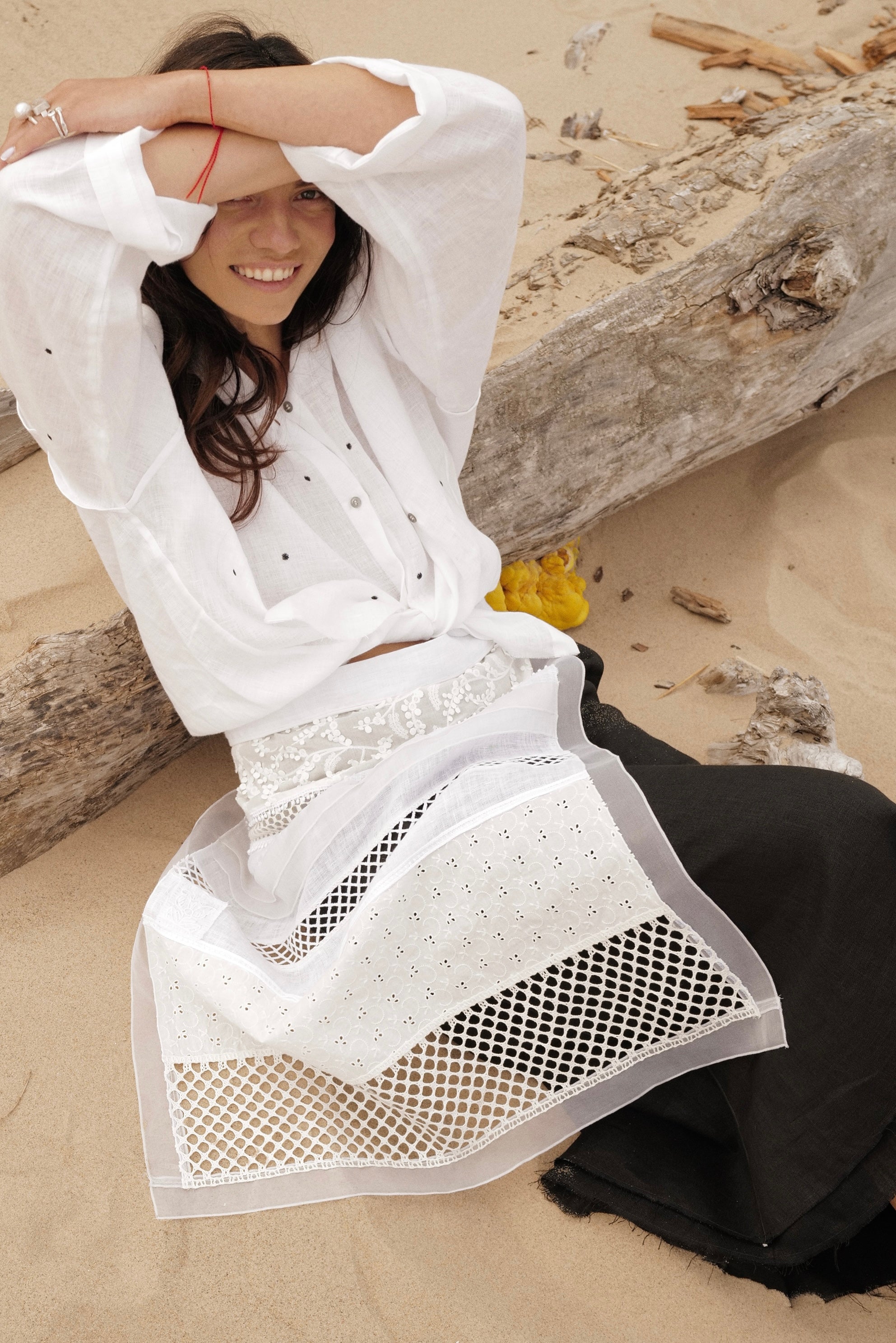 Hand Made Patchwork Apron SS26 In White