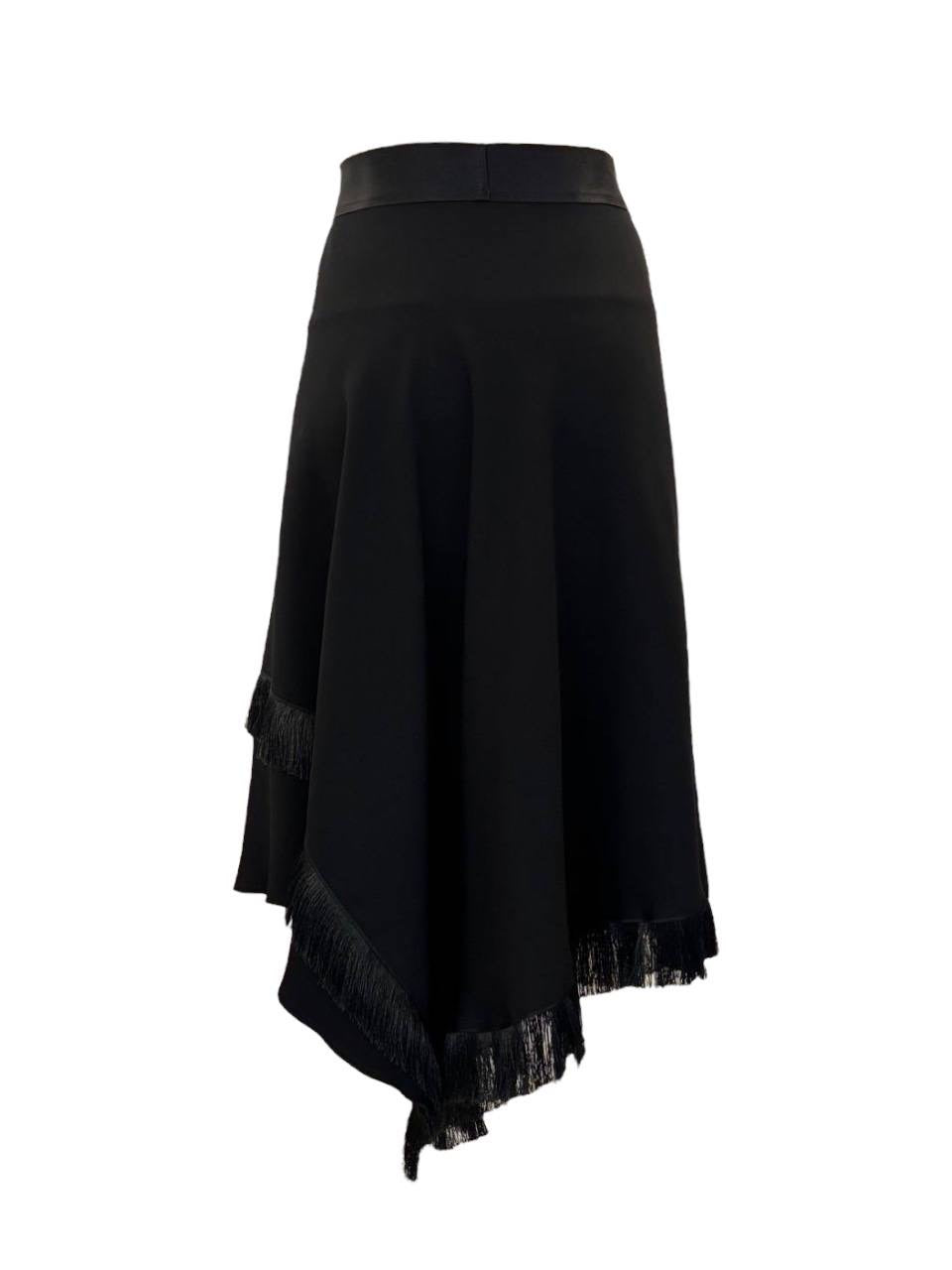 Assimetric  Skirt with Fringe FRIDA