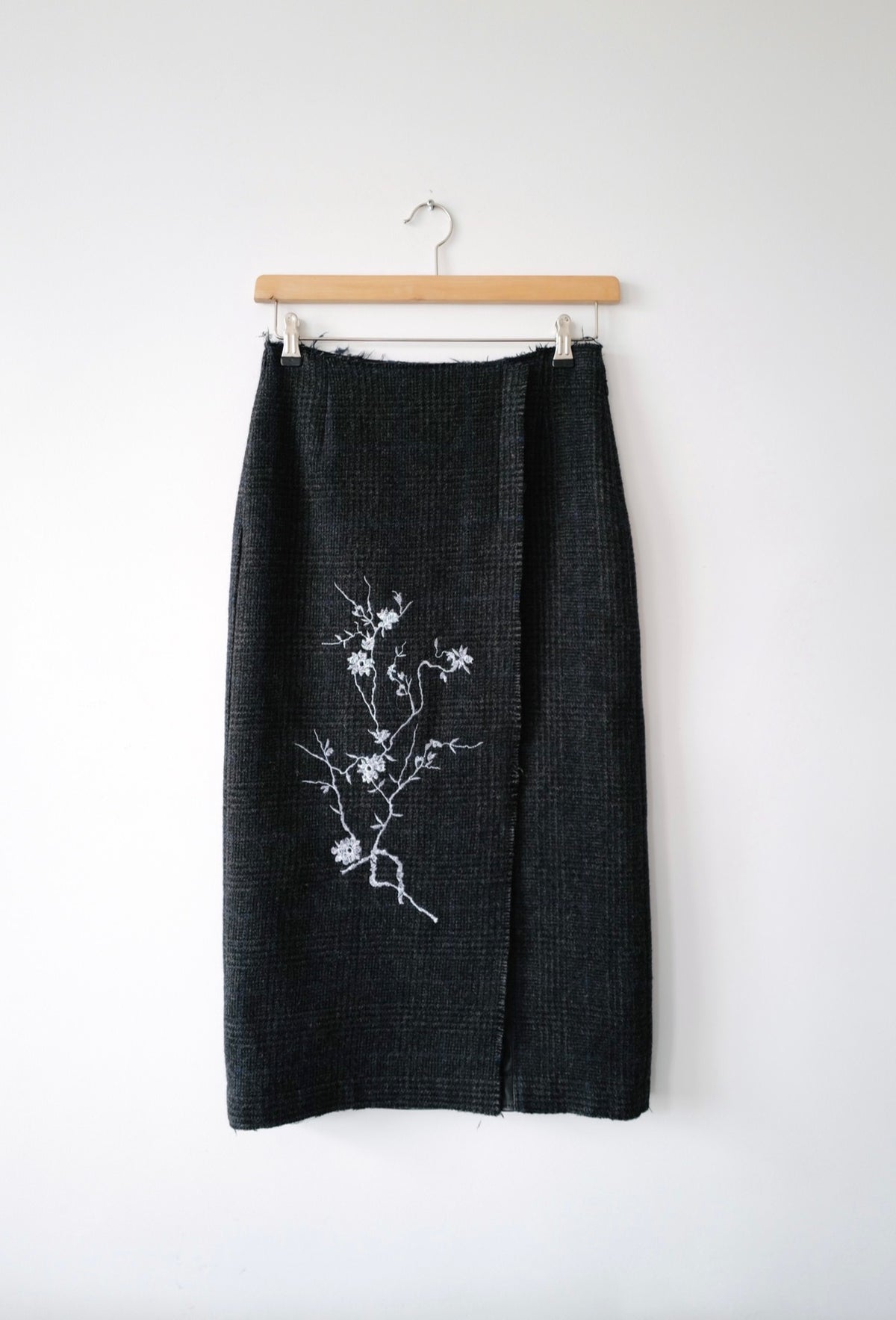 Wool Tweed Skirt with Embroidery SAKURA FW26/27