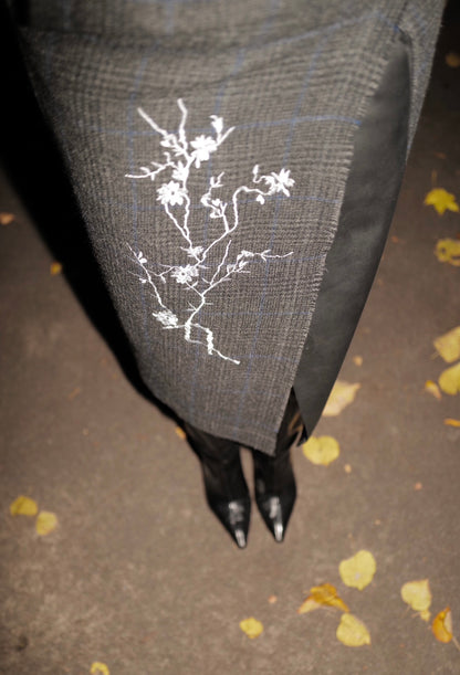 Wool Tweed Skirt with Embroidery SAKURA FW26/27